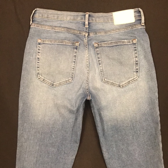 $128 Womens EVERLANE The High Rise Skinny Jeans Sz 29 Ankle Raw Hem - Picture 10 of 10